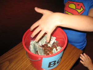 money in bucket vbs